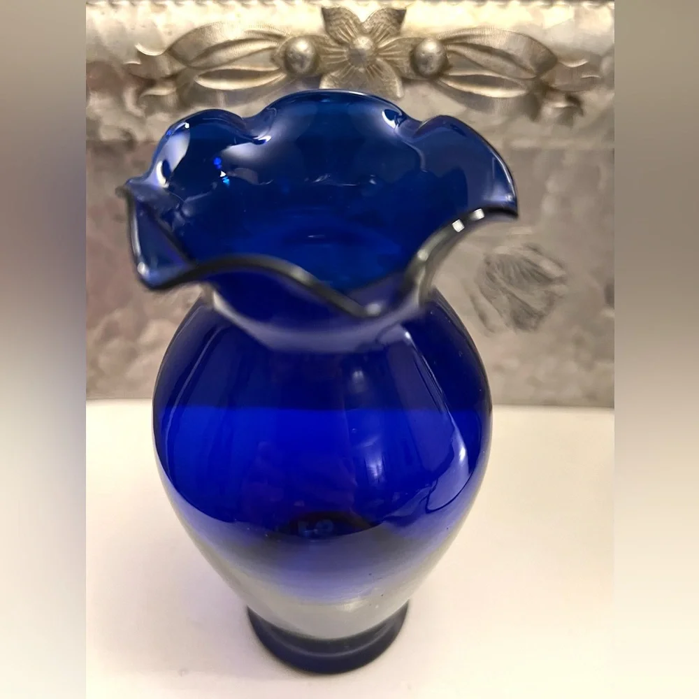 Vintage cobalt blue glass vintage 1970